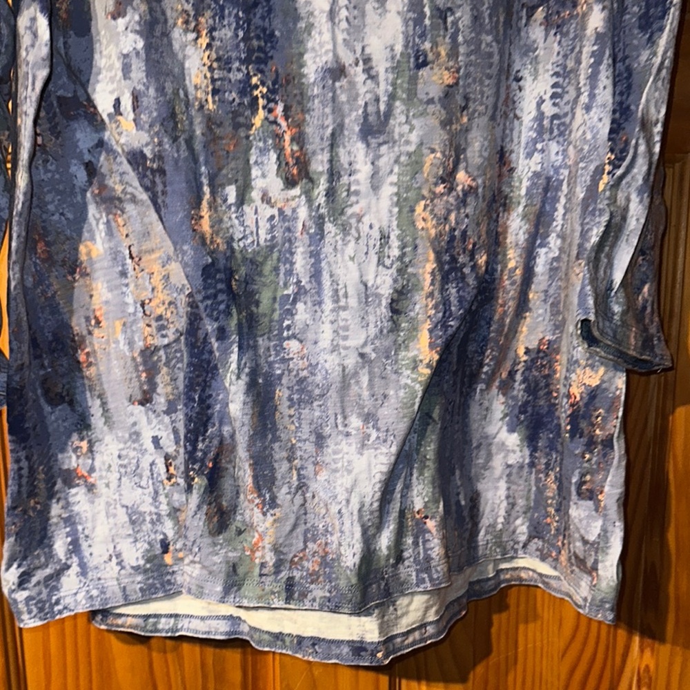 Belle by Kim Gravel Blue and White Relaxed Tunic - Picture 4 of 6
